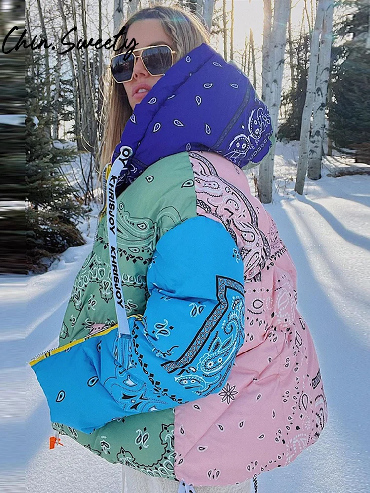 Sudadera con capucha con estampado de moda para mujer, abrigo de algodón elegante de manga larga con cremalleras y bolsillo, prendas de vestir gruesas para mujer, chaqueta informal de invierno 2025