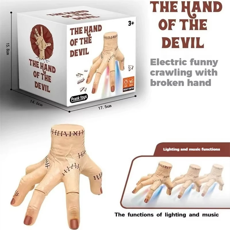Halloween Horror Prank Toy - Sound-Activated ElectricLight & Music Animated Crawling Broken Ghost HandSpooky Prop for Halloween