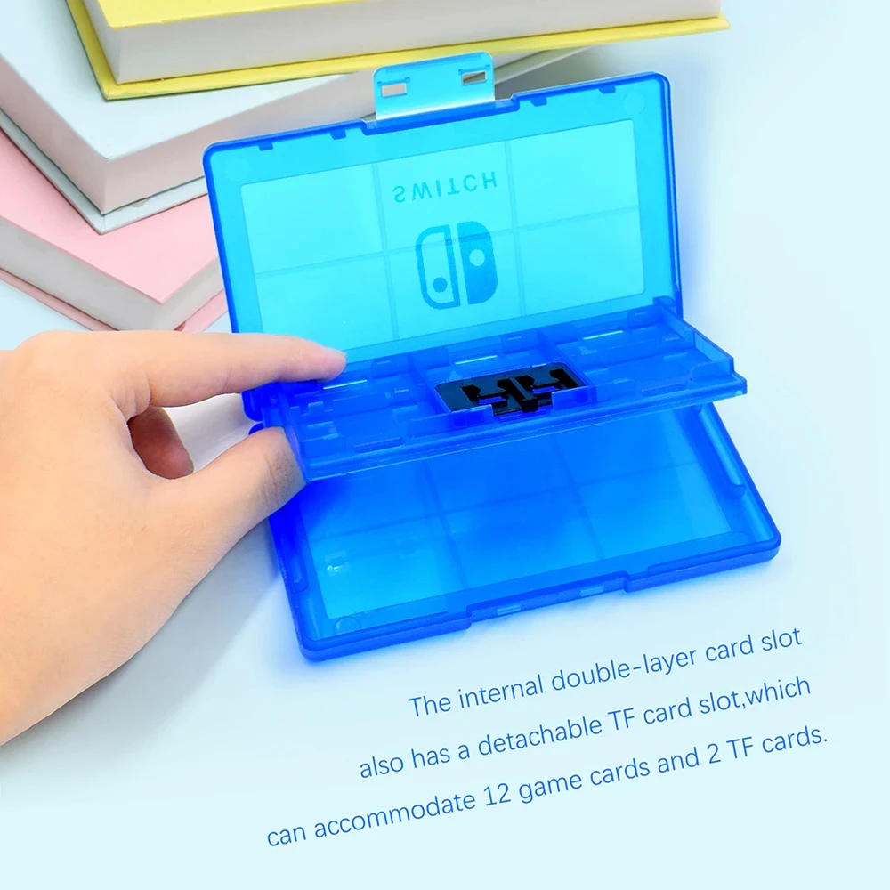 Ns Switch Oled anticaída, caja de almacenamiento de tarjetas de juego 12 en 1, carcasa dura Abs, accesorios para Nintendo Switch