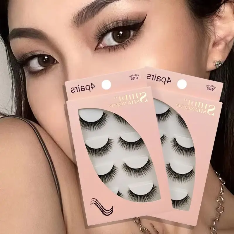 3/4 أزواج ثلاثية الأبعاد المنك جلدة الرموش وهمية الطبيعية رقيق الرموش الصناعية Cilios القط رموش فو المنك جلدة فو Cils ماكياج أداة