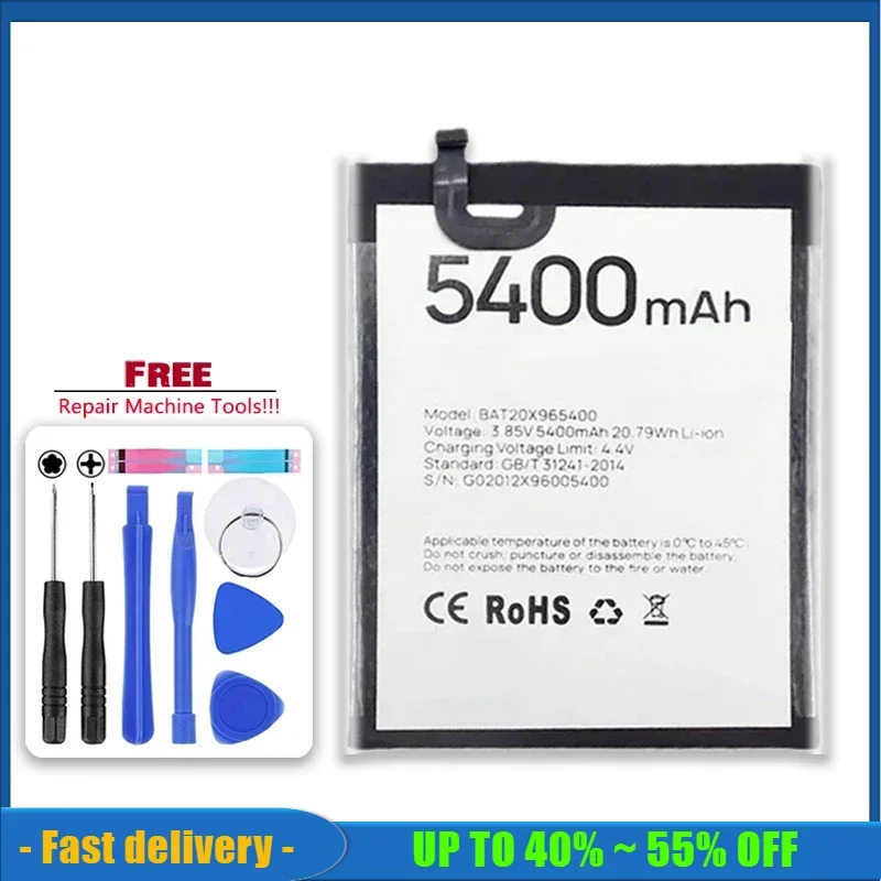 

Bateria 5400mAh Portable Battery BAT20X965400 For DOOGEE X96 Pro Rechargeable Mobile Phone Batteries