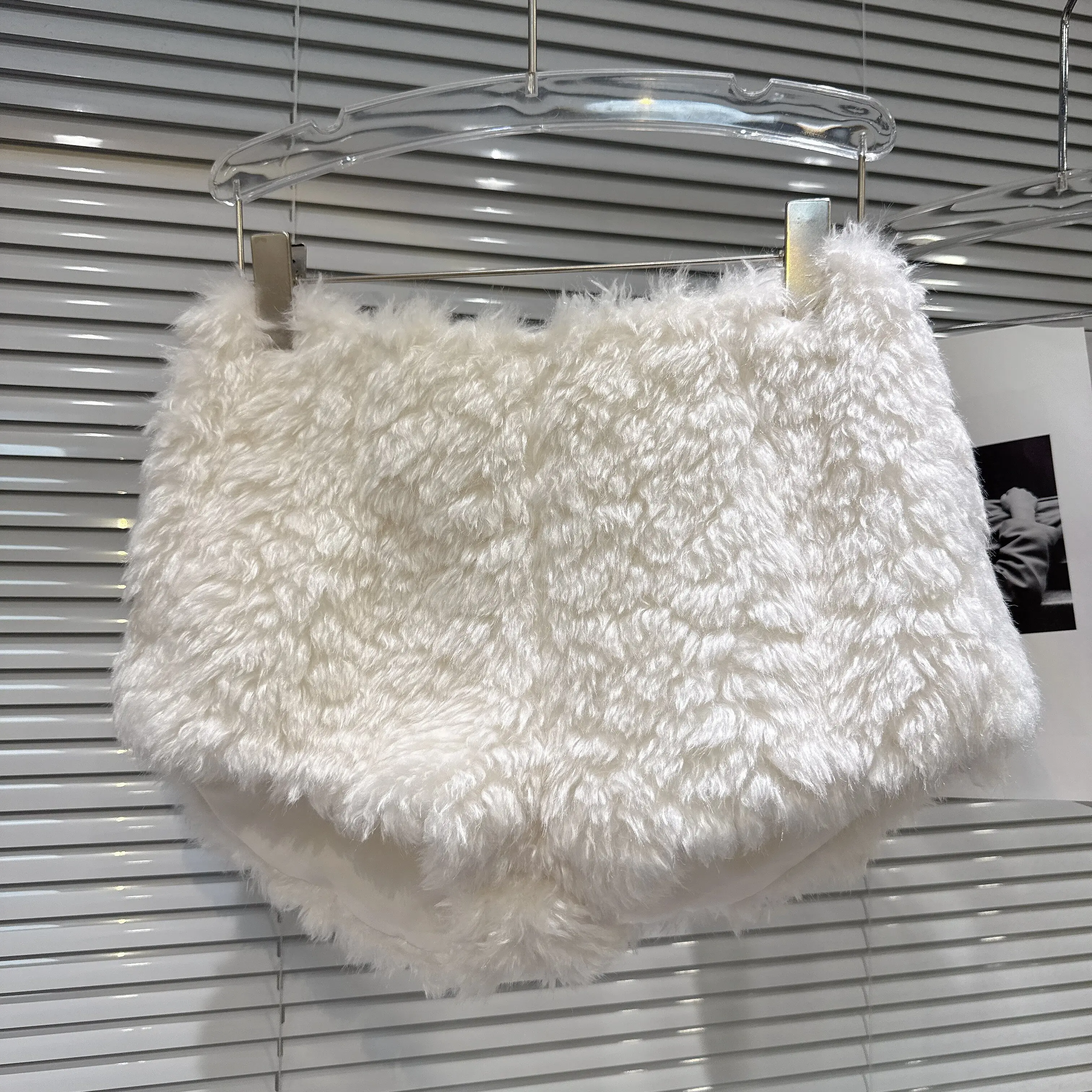 Women's Autumn Winter Fuzzy Cute Shorts Lady Streetwear Faux Fur Short Pants