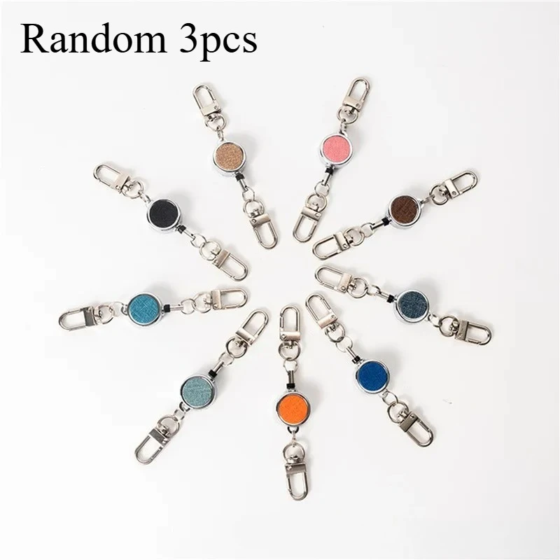 3pcs ID Lanyard Key Ring Clip Name Tag Card Pull Chain Reel Badge Holder Breastplate Buckle Classic Belt Reel Extendable Retract