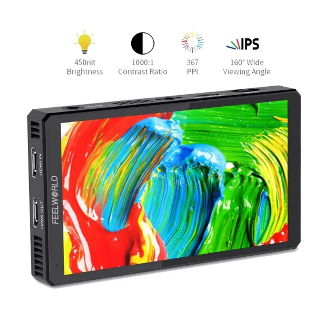 FEELWORLD CUT6 CUT6S 1920X1080 Monitor Portabel 3D LUT 6 Inci Layar Sentuh Monitor Video Monitor Perekam Mendukung IPS 4K HDMI-