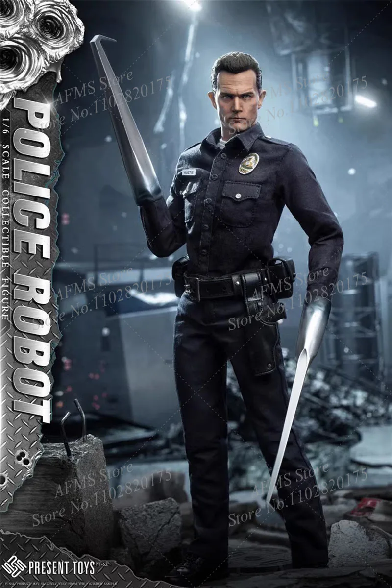 PRESENT TOYS PT-sp62 1/6 Scale Collectible Figure Terminator 1000 Cold Robot Police Officer Full Set 12