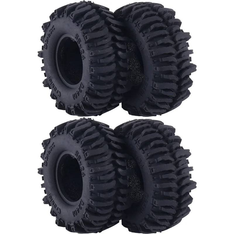 8 Buah 55X24Mm 1.0 Ban Karet Ban Roda untuk 1/18 1/24 RC Perayap Mobil Axial SCX24 AX24 FMS FCX24 TRX4M Suku Cadang Peningkatan