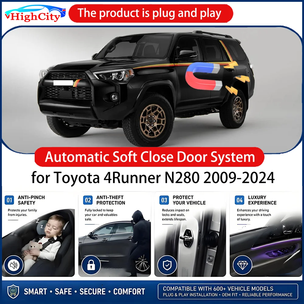 HighCity OEM Power Soft Close Door for Toyota 4Runner N280 2009-2024 Electric Suction Automatic Door Closing System Plug＆play