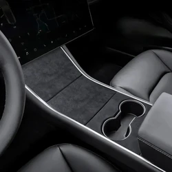 Suede For Tesla Model 3 2017-2020 Car Central Console Gear Shifter Panel Modifed Decorative Cover Pad Sheath Shell Sticker