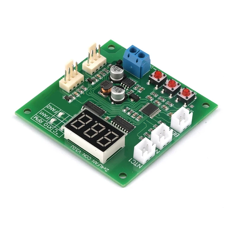 2 Channel 4 Wire DC 12V 24V 48V PWM Motor Fan Speed Controller Digital Display Governor Temperature Control