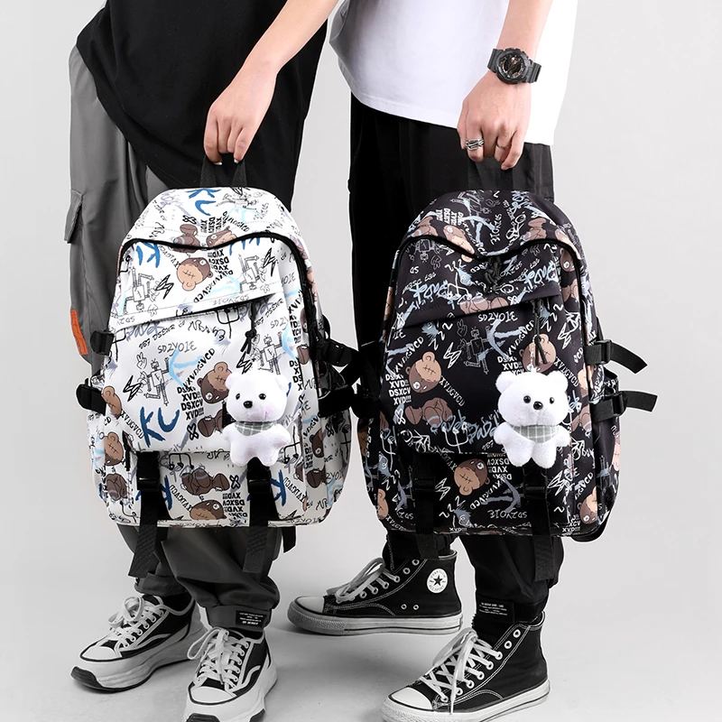 2023 New Men's and Women's Personalized Colorful Print Backpack Travel Backpack Nylon Fashion Casual Bag School Bag