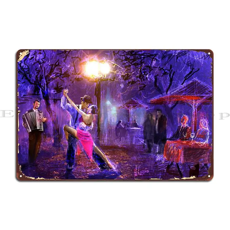 Night Tango Painting Print Metal Plaque Poster Painting Party Plates Funny Iron Club Tin Sign Poster