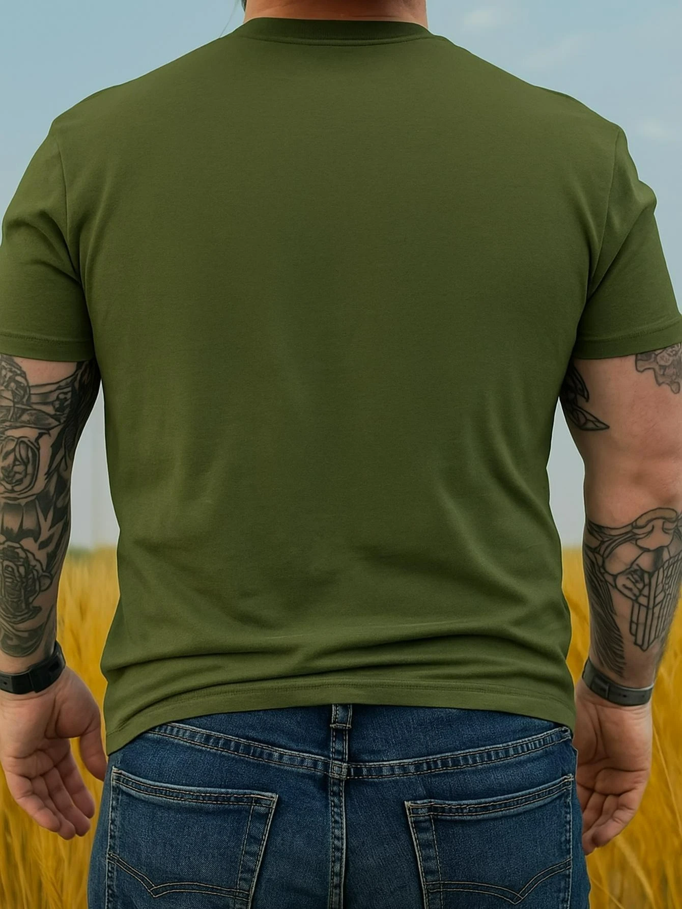 USA Military Green Vintage Marines Logo T-Shirts in Sizes S-3XL