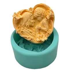 Heart Shape Flower Angel Baby Soap Mold Candle Wax Melt Molds, Aroma Plaster Diffuser Stone Crystal Epoxy Craft Silicone Mould