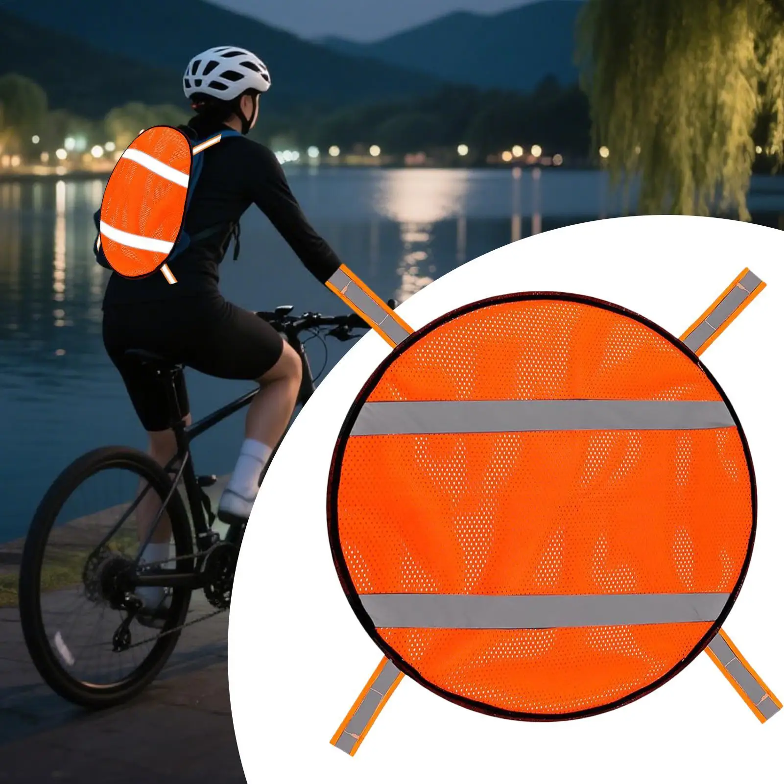 Оранжевая защитная панель Оранжевая сетчатая защитная панель со светоотражающими полосами Легкий спортивный чехол высокой видимости для кемпинга