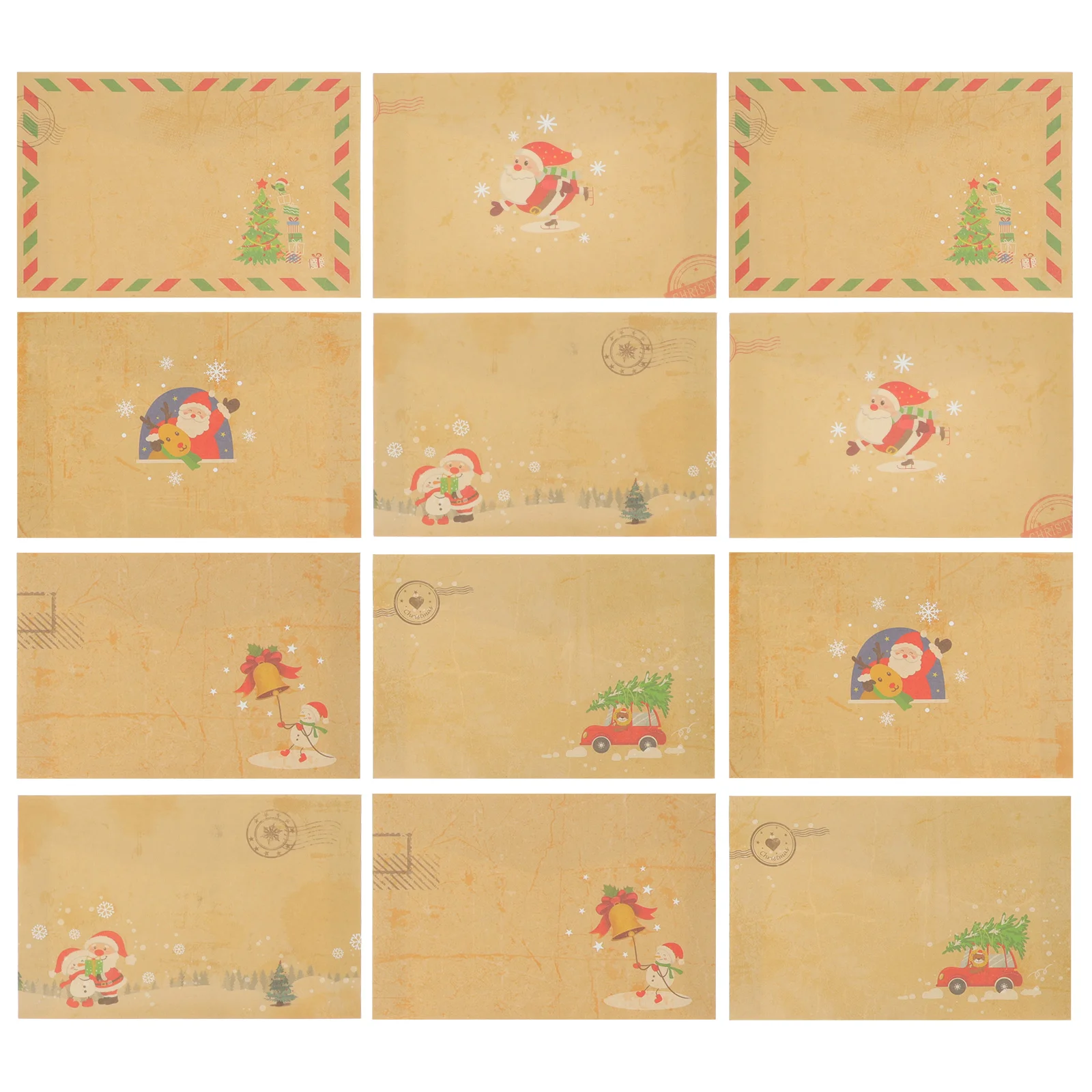 

24 Pcs Printable Christmas Invitation Envelopes Festival Letter Cover Kraft Paper Wedding Invites Packing