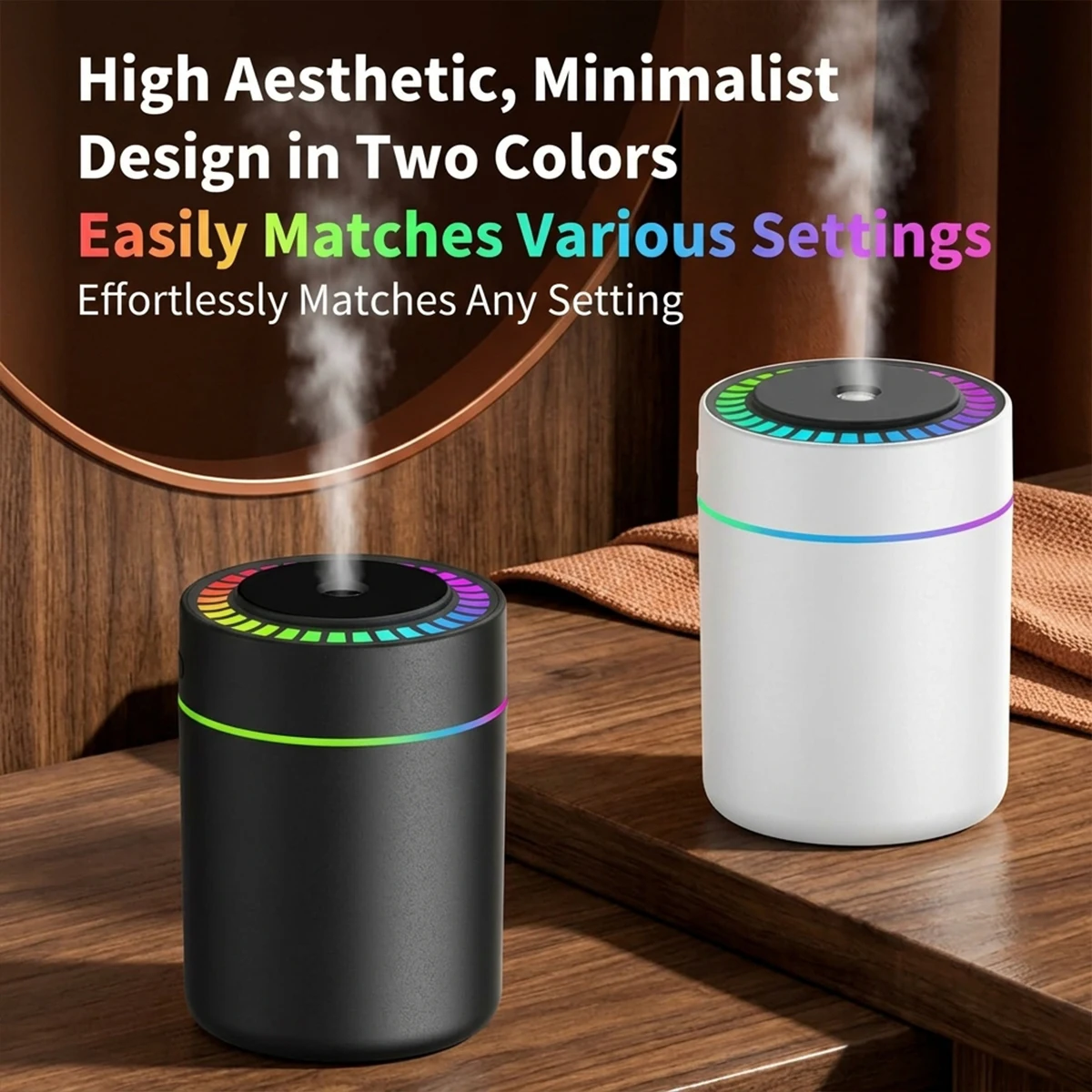 USB Power 180ML Mini Electric Air Humidifier Aromatherapy Aroma Diffuser Essential Oil with Colorful Lights for Car Bedroom Home