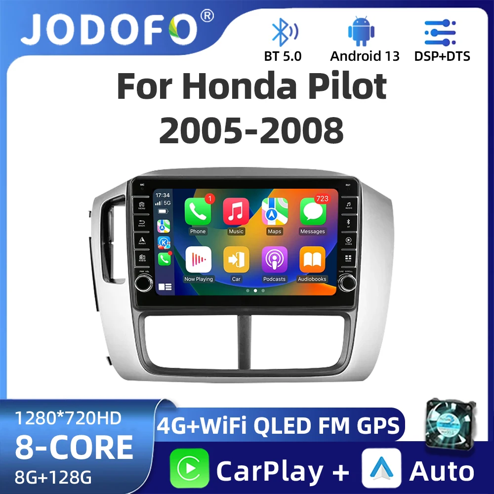 

Jodofo Android 13 Navigation GPS Carplay for Honda Pilot 1 2005-2008 Car Radio Multimedia Player BT 4G DSP Stereo WiFi Head Unit