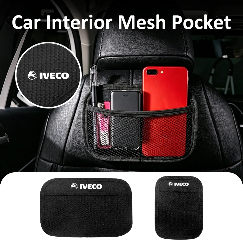 Bolsa de almacenamiento de malla de cuero para coche, organizador de coche para teléfono, llaves y monedas para IVECO Eurocargo ‌   Chasis de Camioneta S-Way T-Way Daily 4x4 e-Daily