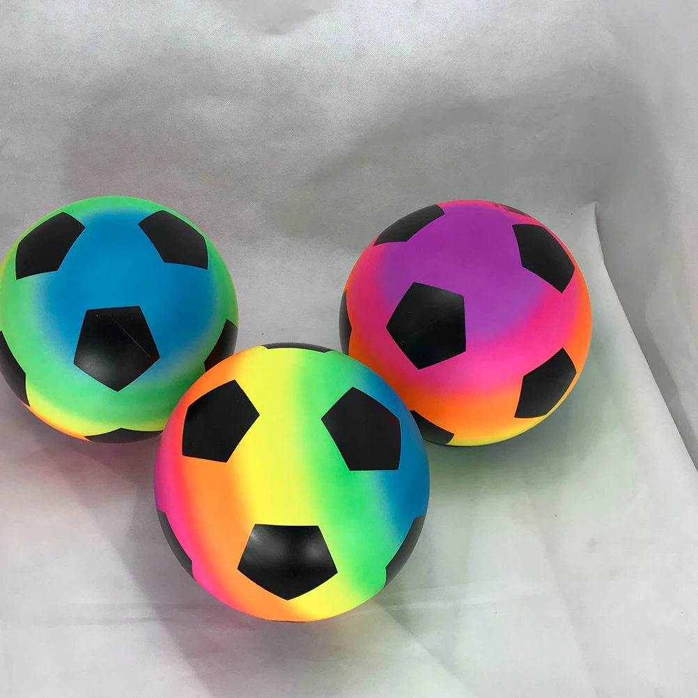 

2 Pcs Inflatable Football Kids Toy PVC Ball Playthings Large Size Bright Color For Children Group Playing Home Sun
