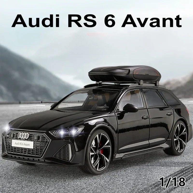 Large 1:18 Audi RS6 Avant Station Wagon Alloy Metal Diecast Model Car Sound and Light Collection Model Gift For Boy