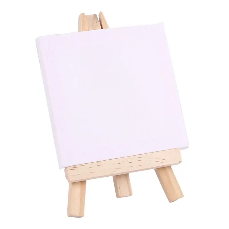 A86P-120Set الفنانين 5 بوصة الحامل الصغير + 3 بوصة X3 بوصة قماش صغير مجموعة اللوحة الحرفية DIY بها بنفسك الرسم طاولة صغيرة الحامل هدية #2