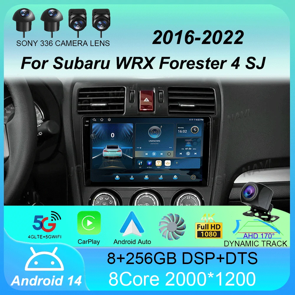 

Car Radio Android 14 Carplay For Subaru WRX Forester 4 SJ 2016 2017 2018 - 2022 Navigation GPS Multimedia Player wifi+4G BT DSP