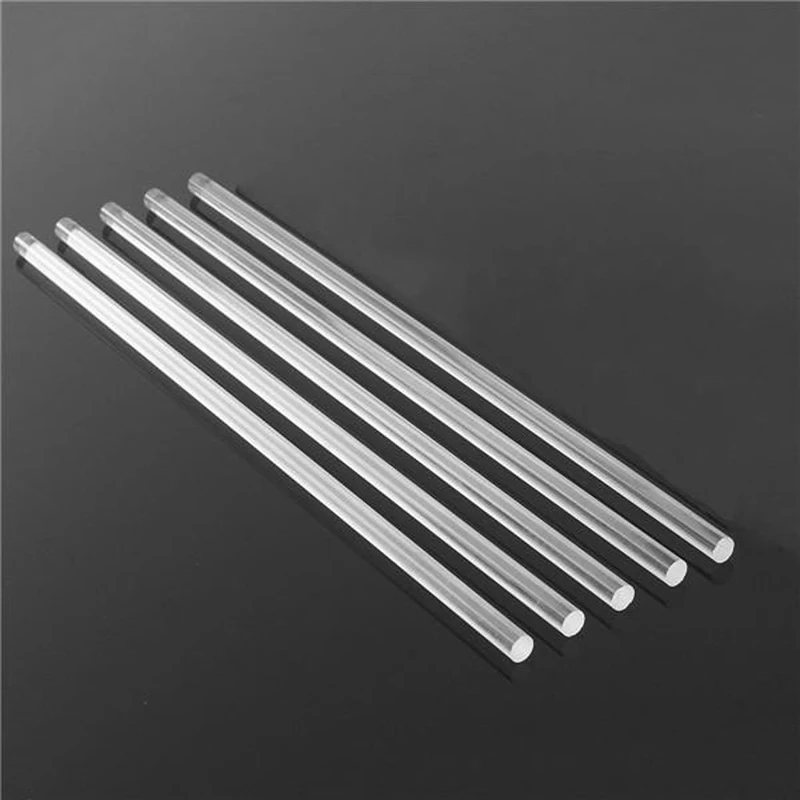 3Mmx250mm Round Shape Solid Acrylic Rod Pmma Extruded Bar Clear 2Pcs