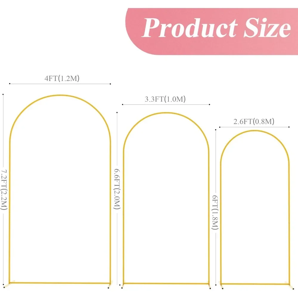 Wedding Arch, Arched Backdrop Frame for Birthday Party Baby Shower Graduation Ceremony Decoration, Wedding Arch