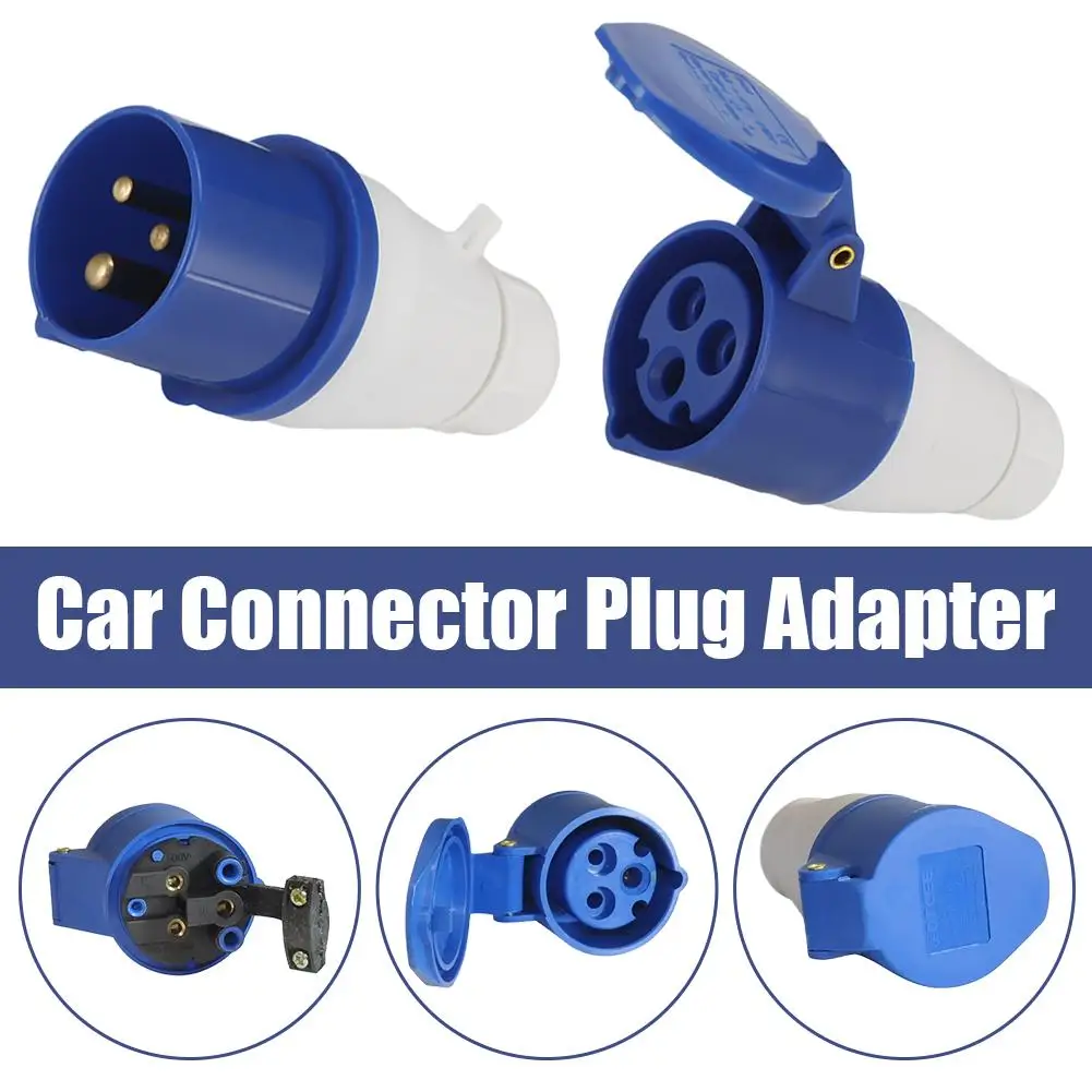 

Car Connection Plug Adapter Generator Male Female 3PIN Single Phase Mains Hook Up Site Socket Adapter 240v 16A Caravan Motorhome