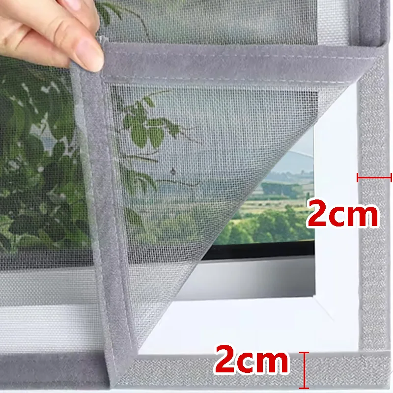 Grey Mosquito Net Mesh, Non Perforated Self-Adhesive Window Screen, Suitable for Home Window Screen Mesh, Door Curtain Mesh
