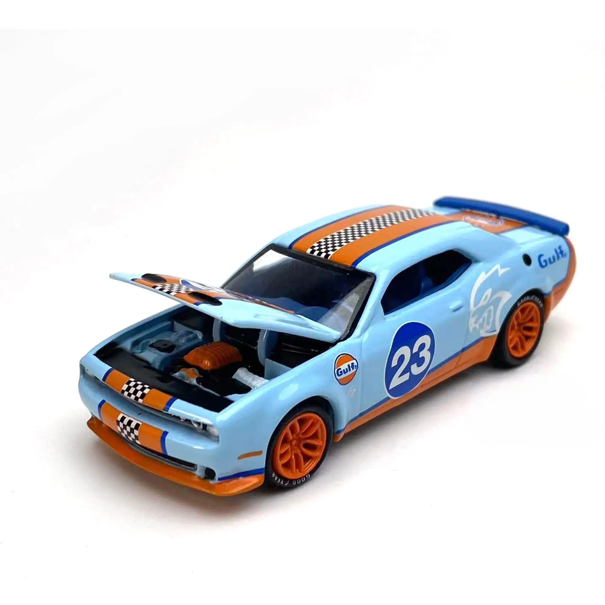 Auto World 1/64 AW 1/64 2019 Dodge Challenger Hellcat SRT Gulf Oil Die-cast alloy car model collection display child gift