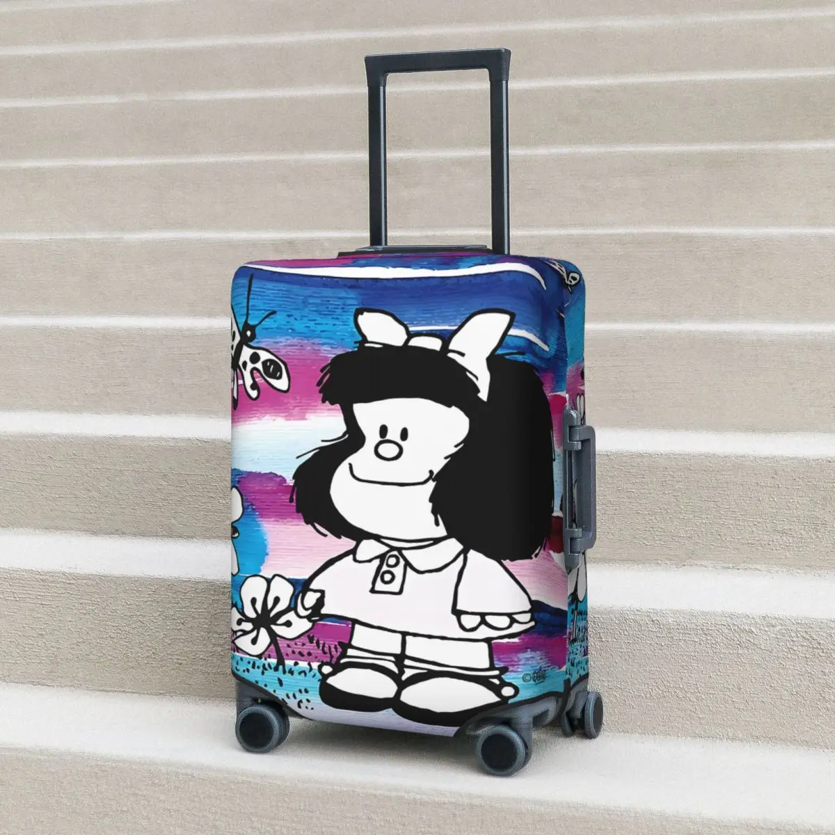 

Чехол для чемодана в стиле аниме Mafalda для девочек, круизная поездка, отпуск, практичные аксессуары для багажа, защита