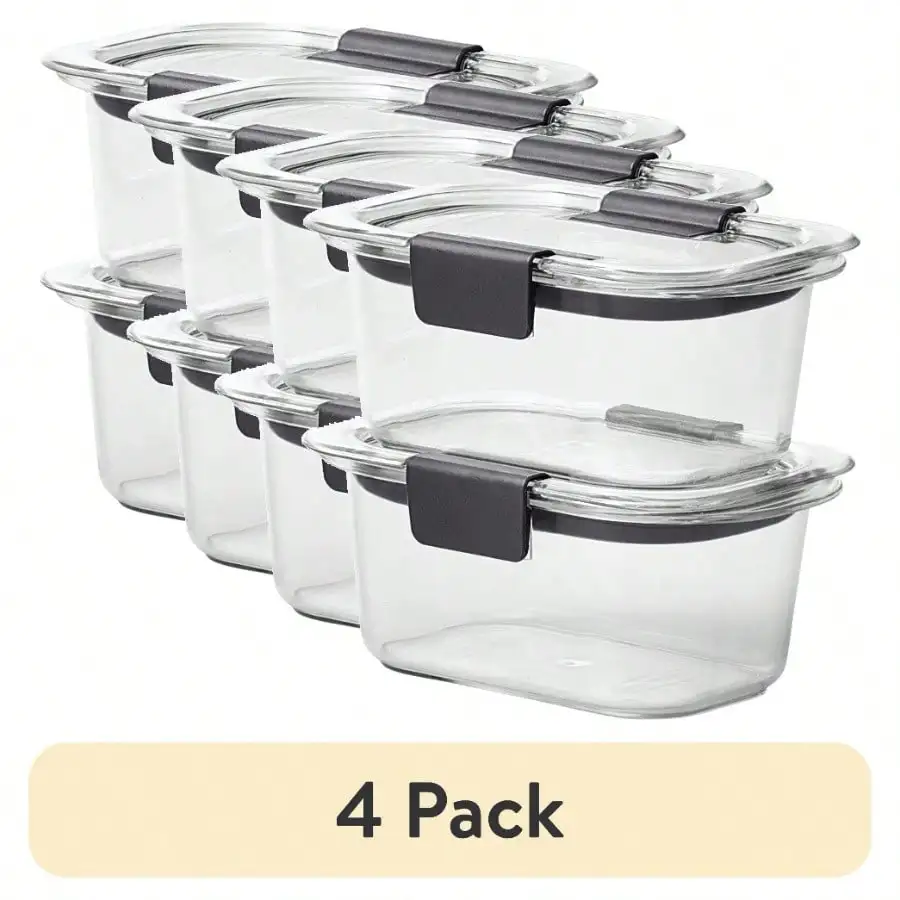 

(Pack of 4) Stain Resistant Food Storage Containers, Set of 2