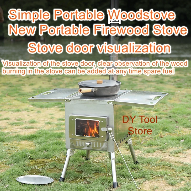 

Portable Rocket Stove Picnic Barbecue Camping Multifunctional Folding Stove Cassette Outdoor Stove Warming Firewood Stove