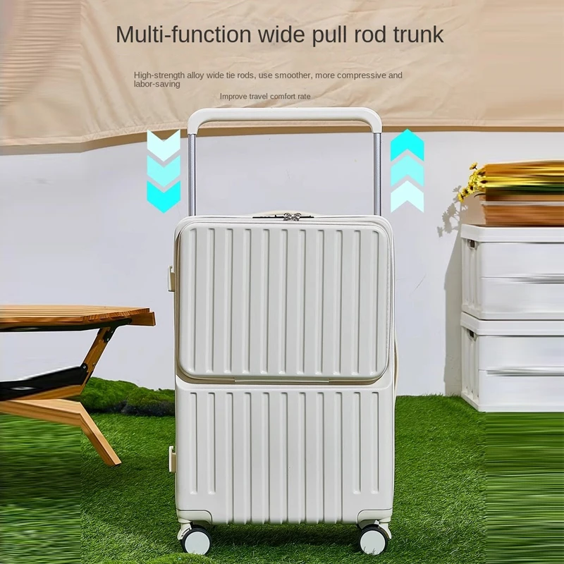 New Luggage Suitcase for Women\'s 20 inch Front Opening Cabin Lockbox is Durable Thickened and Wide Trolley suitcase