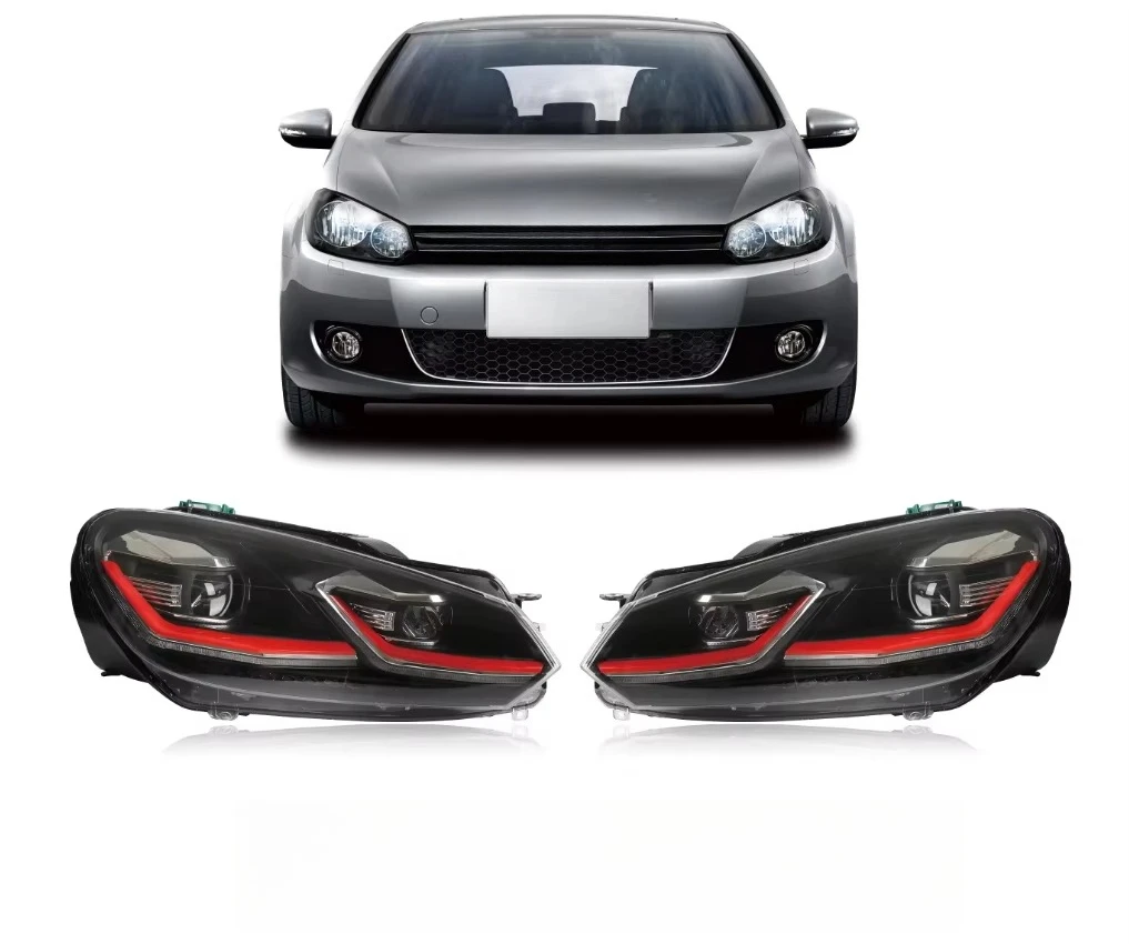 For  6 GTI 08-13 Custom LED Headlamp Assembly New Condition 6000K Color Temperature Daytime Running Light Modification Lens