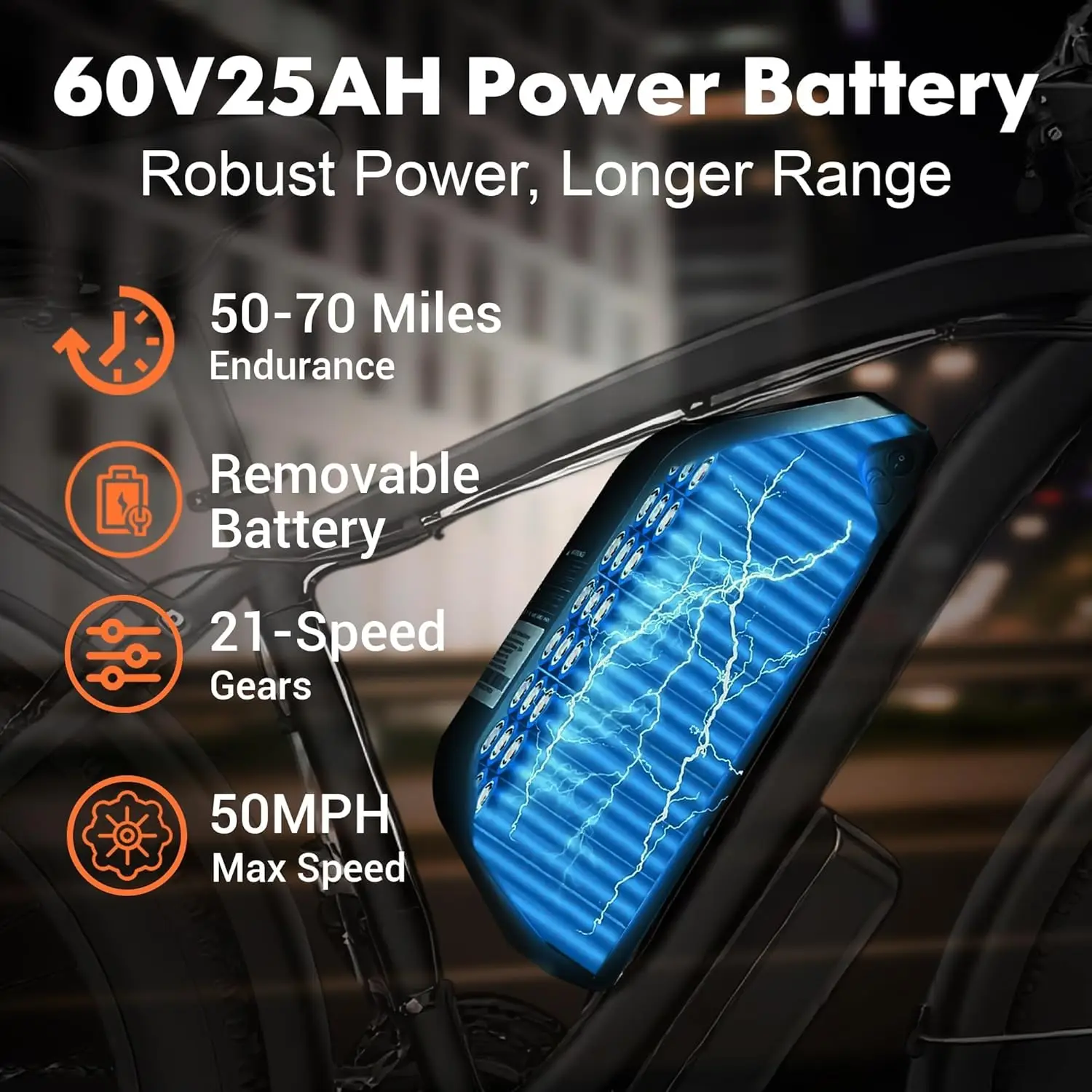 Bicicleta Eléctrica NOVA X1 de 6000W de Potencia Máxima con Doble Motor para Adultos, 80 km/h con Batería de 60V25AH, Bicicleta Eléctrica con Neumáticos Gruesos de 26 Pulgadas para Todo Terreno