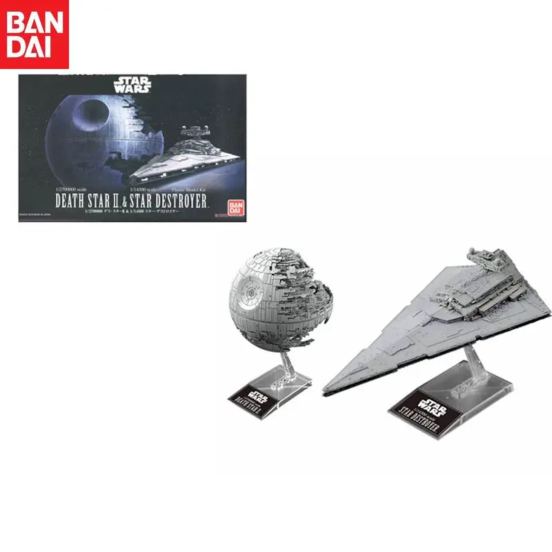 

In Stock Bandai Original Assembly Model STAR WARS 1/2700000 DEATH STAR II 1/14500 STAR DESTROYER Action Figure Model Gifts