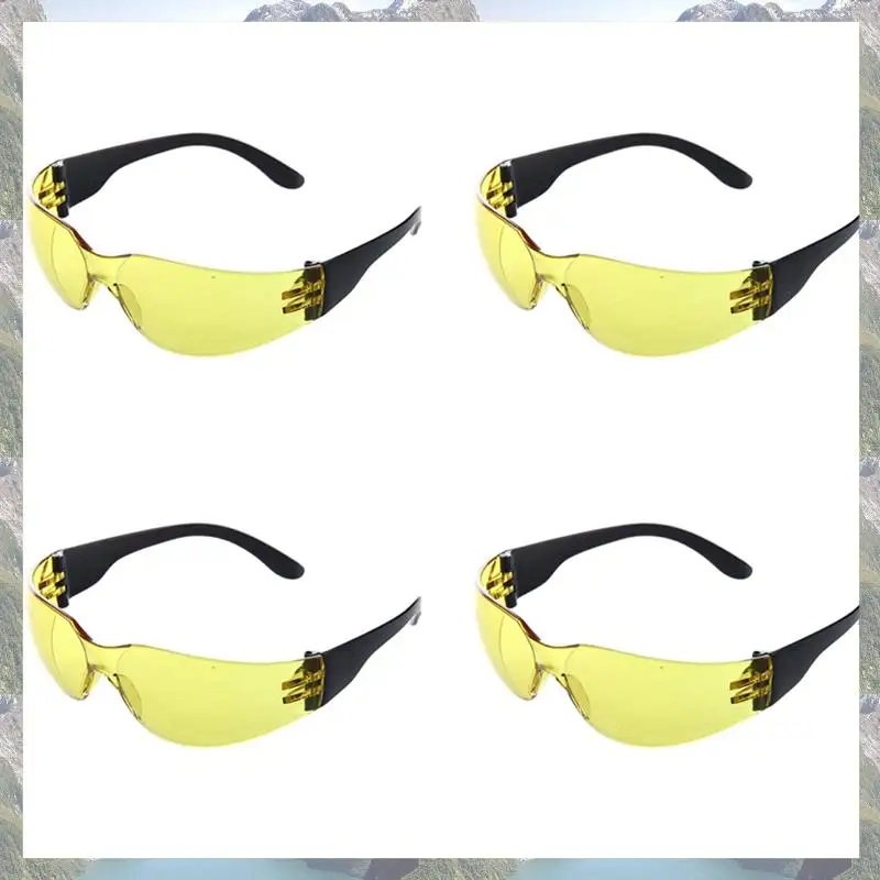 

N75R-4X Yellow Clear Lens Indoor Outdoor Sports Safety Glasses Protective Eyewear