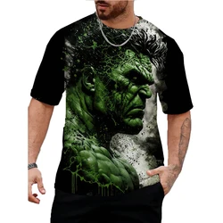 Marvel Hulk print T-Shirt Men Summer O-Neck Pullovers Big Size Short Sleeve Shirt Fashion Tees Oversized Male Clothing Luxury