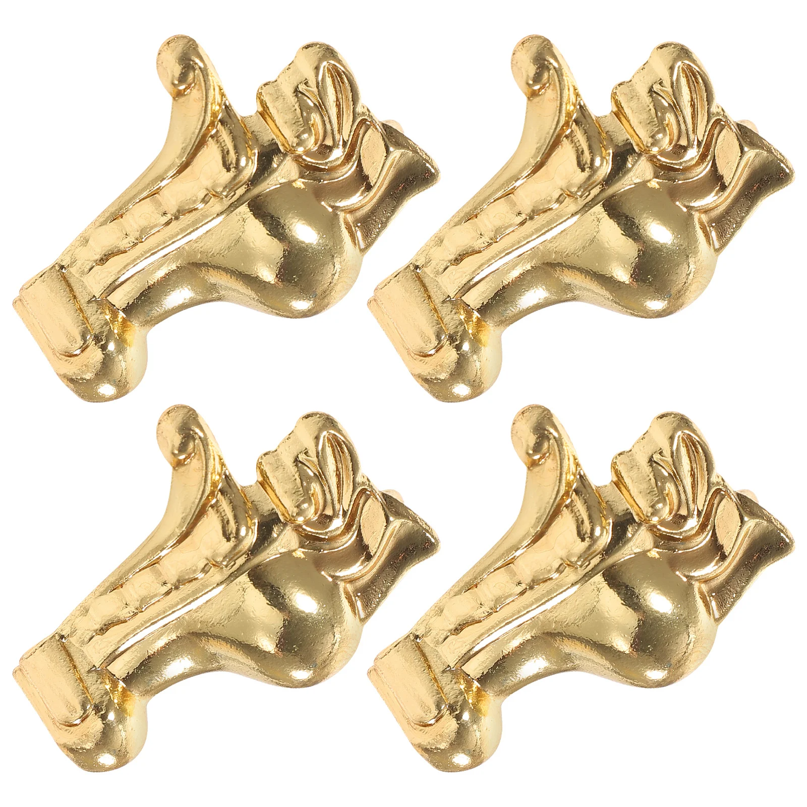 4 قطعة حافظة خشبية مزخرفة واقيات زوايا سبائك الزنك صندوق مجوهرات الساقين خمر نمط الأثاث صندوق حماية الساقين