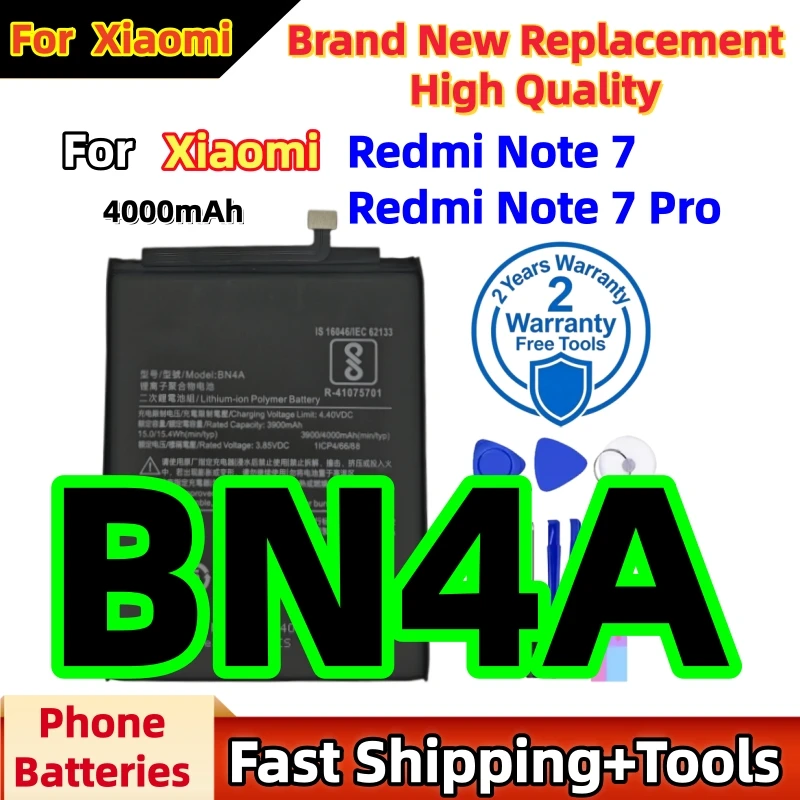 Brand New Replacement High Quality BN4A Battery For Xiaomi Redmi Note 7 Note 7 Pro M1901F7C Phone Batteries Fast Shipping+Tools
