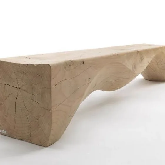 Designer Creative Log Pile Resting Area Solid Wood Long Stool Change Shoe Stool Bench Wooden Pier Long Stool TV Cabinet