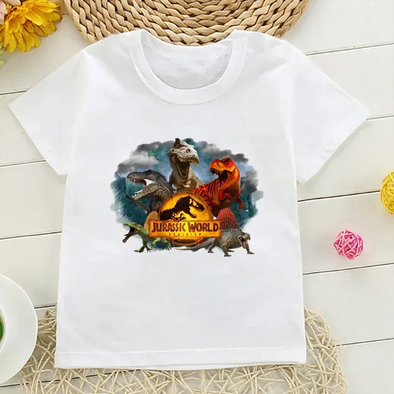 Jurassic Park Children T Shirt Jurassic World Dominion Kids Dinosaur Clothes Boys Girls Cotton T Shirt Camisetas Summer Tees Top