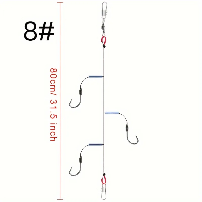 3-hook Anti-Winding Hook, Saltwater & Freshwater Fishing Rigs, #8 #9 #10 Sizes