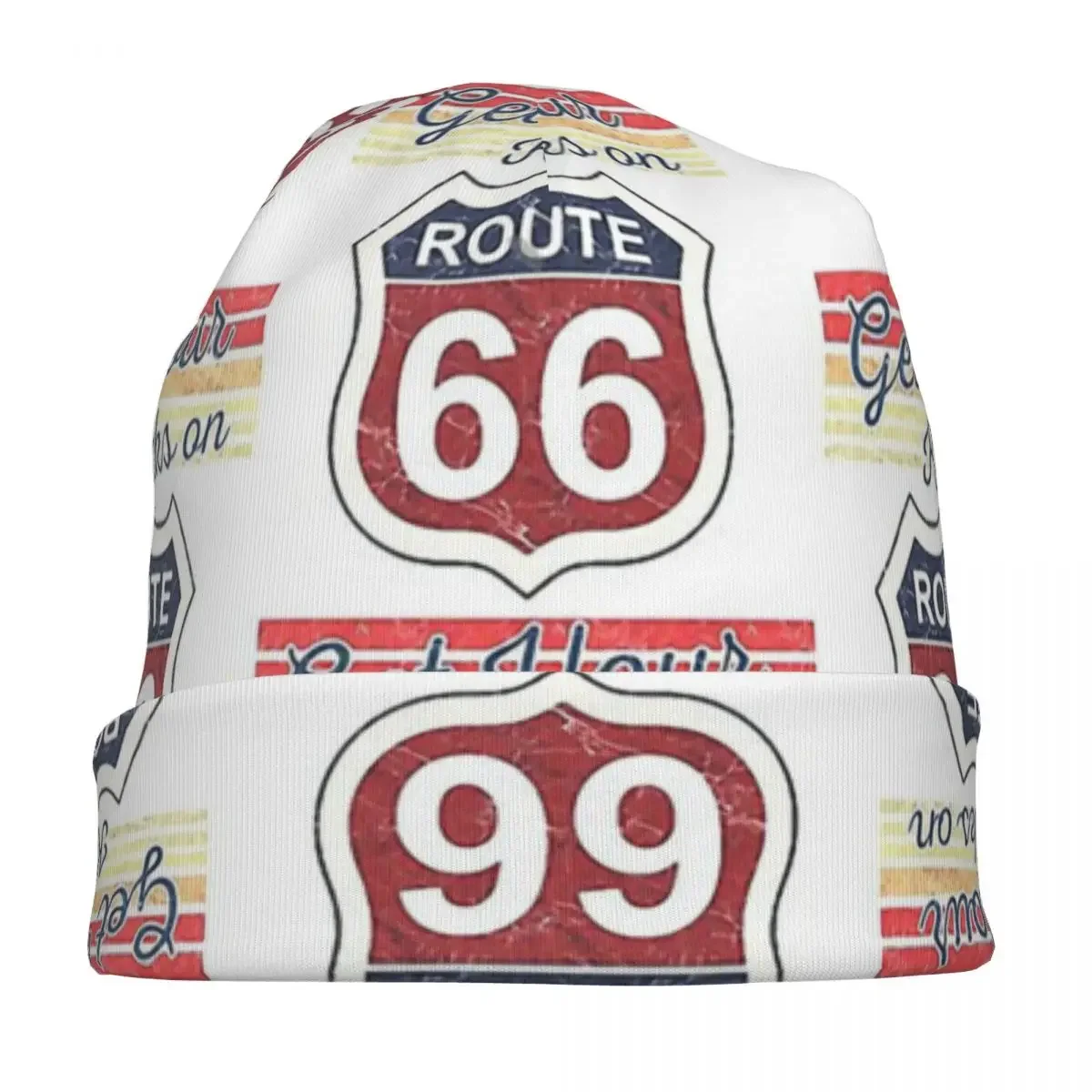 Get Your Kicks - Route 66 - Vintage Retro Distressed Unisex Pullover cap Beanies hat for en and women outdoor hat