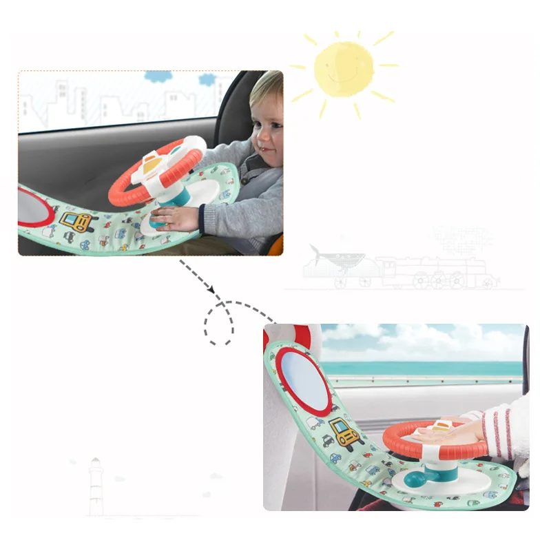 Kids Steering Wheel Toy Fun Backseat Driving Simulation Musical Sound Realistic Steering Wheel Early Education Enlightenment Toy