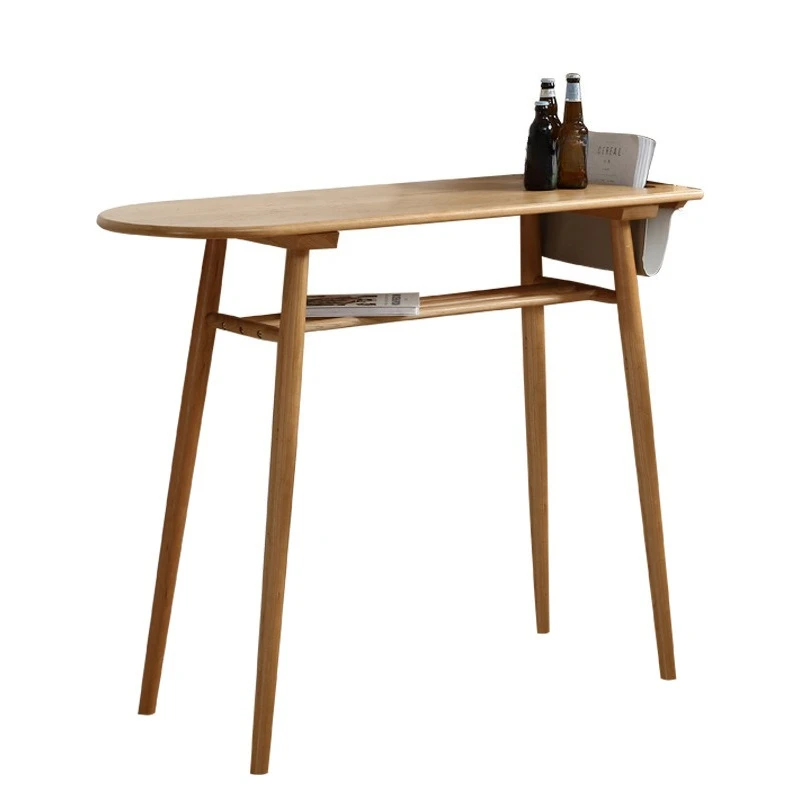 All solid wood bar table Household cherry wood partition bar table Living room high feet against the wall Wine bar