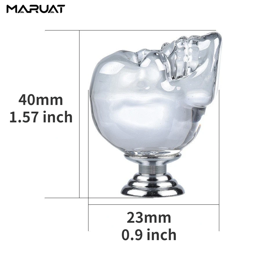 Desain Tengkorak Kenop Kaca Kristal Laci Lemari Tarik Pintu Lemari Dapur Pegangan Lemari Perlengkapan Tarik Tren Amerika