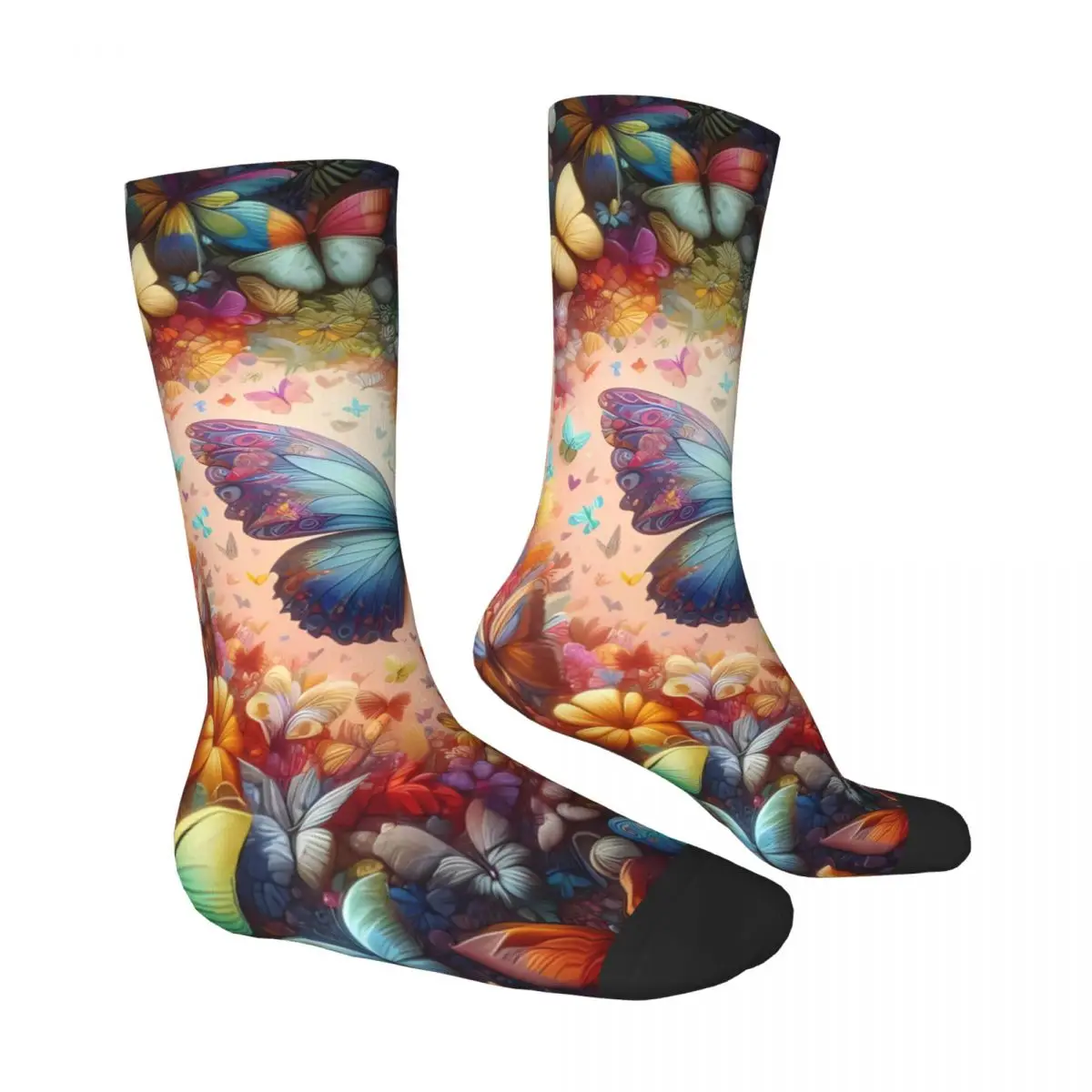 Butterfly Sock Printed Man Polyester